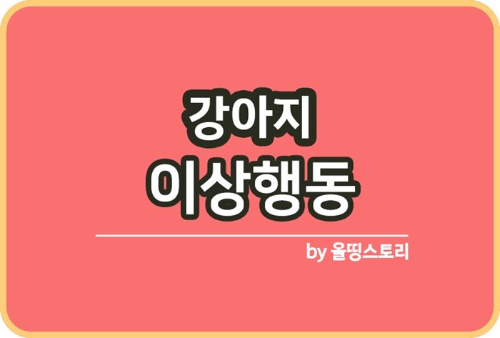 강아지 이상행동 원인 해결방법 대처방법_썸네일
