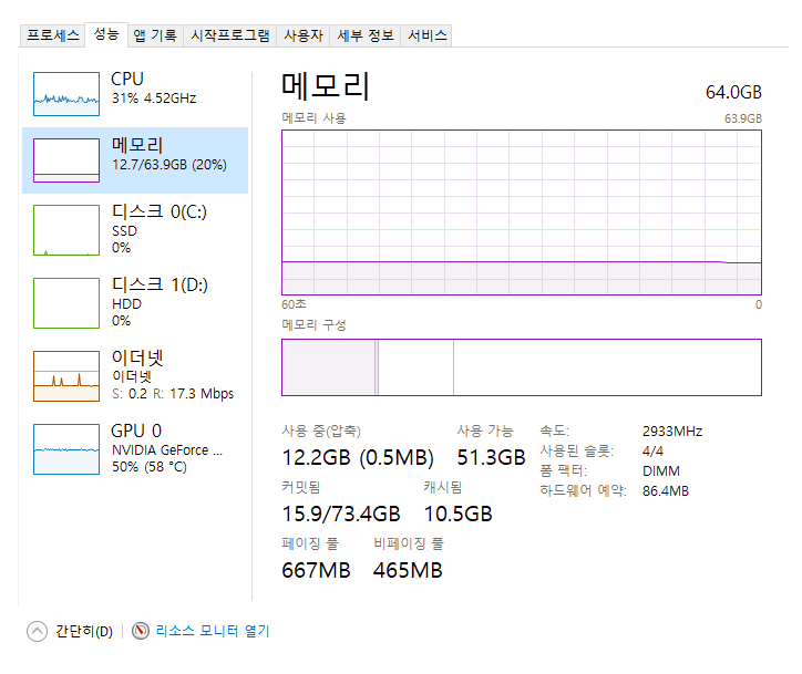 DDR4 64GB 램 업그레이드 후기 + 인텔12세대 i7-10700_5
