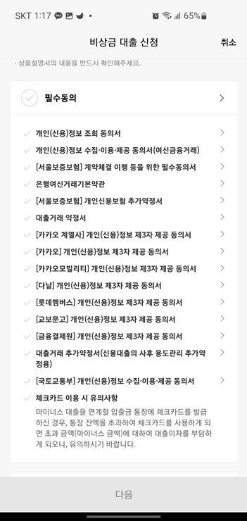 카카오뱅크 비상금대출 신청방법 무직자 소액대출_3