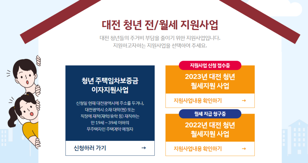 대전 청년 월세지원사업 접수기간 신청방법_1