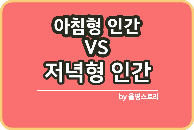 아침형인간 vs 저녁형인간 비교 건강관리_썸네일