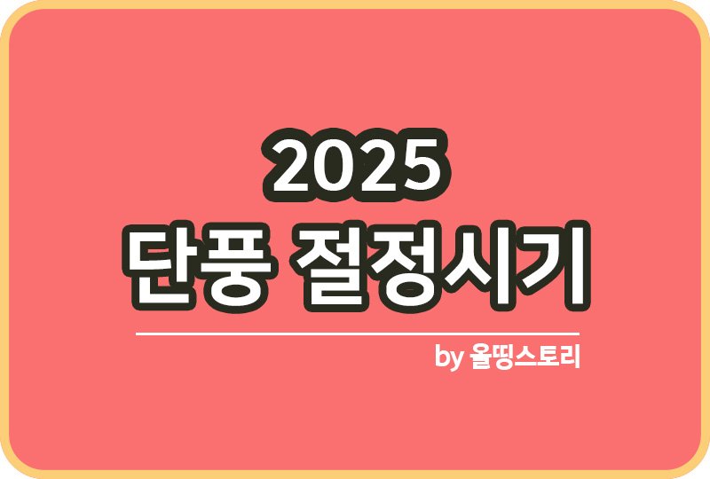 2025 단풍 절정시기 단풍예측 단풍명소 전국단풍절정_썸네일